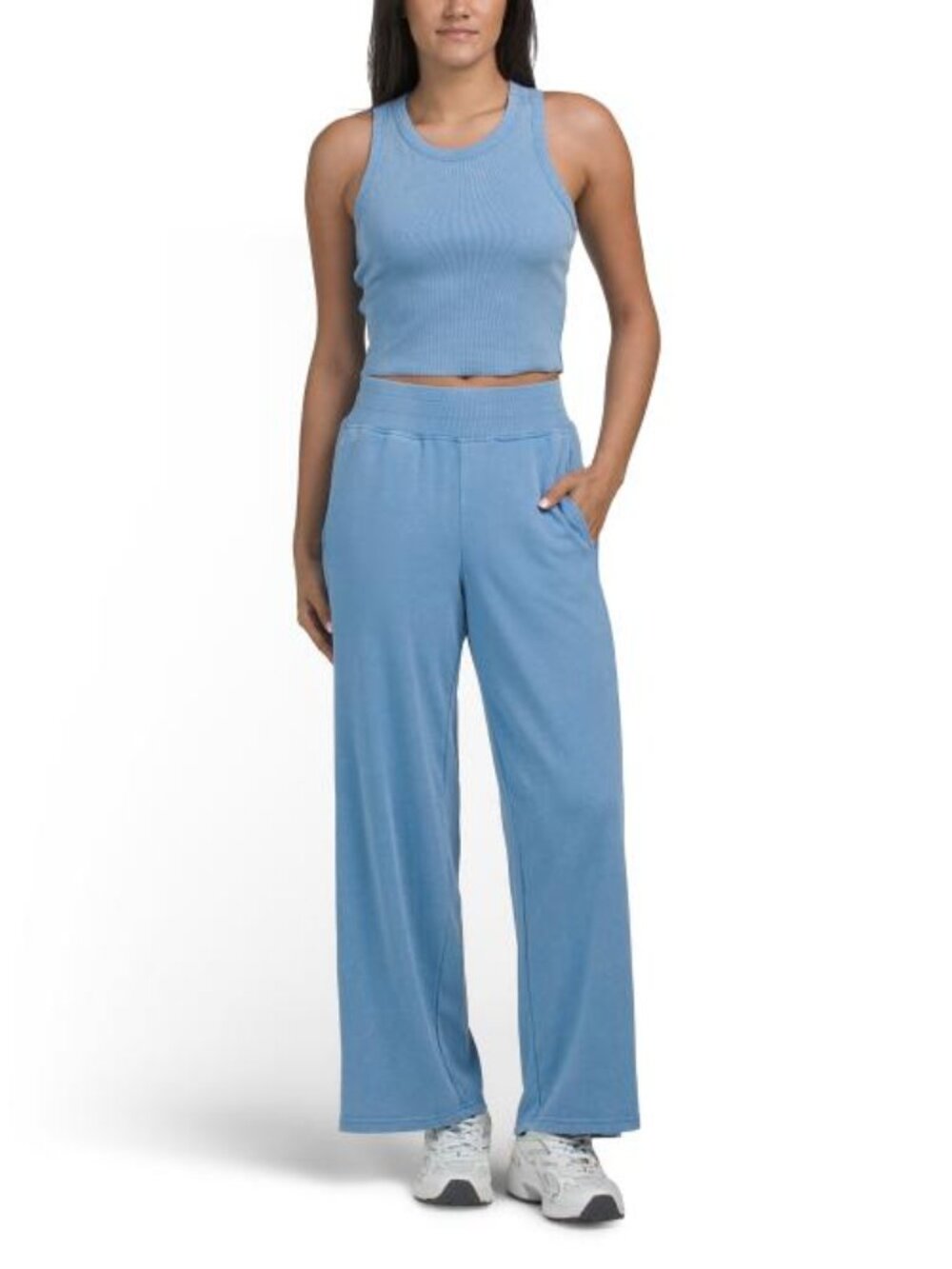 HARMONY 2pc Ribbed Tank Top And Wide Leg Pants Set